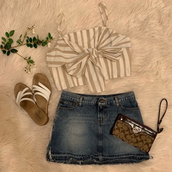 🎃 Abercrombie and Fitch mini Jean skirt frayed - Picture 3 of 8